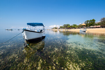 The coast of Indian ocean on island Bali