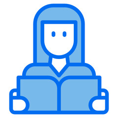 woman blue line icon