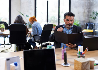 Man reading company analytics