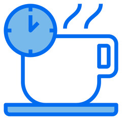 coffee time blue line icon