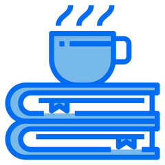Obraz premium Hot coffee blue line icon