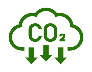 Green cloud co2 reduction vector icon