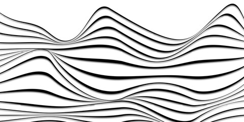 abstract wave line on black and white