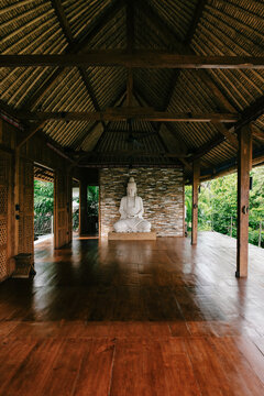 Wooden Yoga Meditation Shala with Buddha