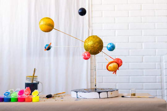 Studio shoot of solar system at home