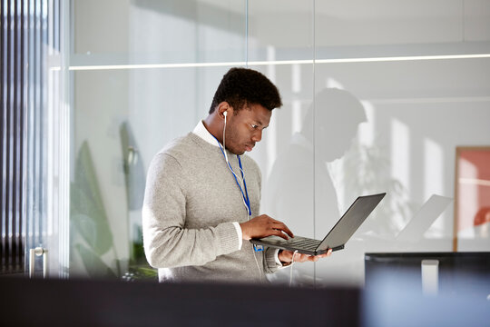 Entrepreneur working on laptop