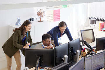 Co-worker businessmen in the office 