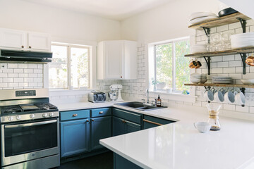 eclectic colorful kitchen angle