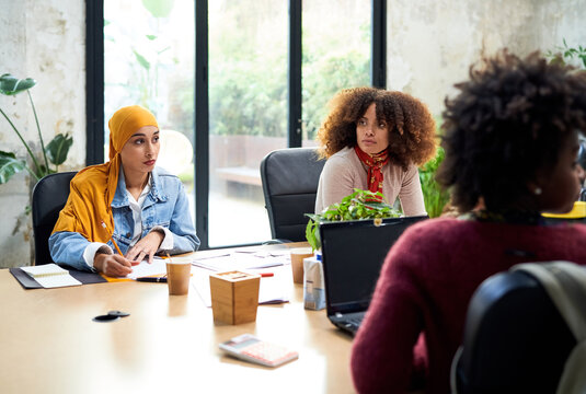 Multiethnic colleagues at work