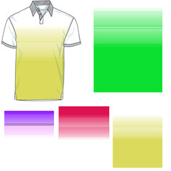 Clothing set. Blank vector templates of white t-shirt and polo shirt. Fashion illustration. Line art design.
