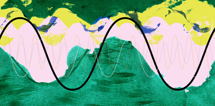 Wide Format Bold Vibrating Sound Wave