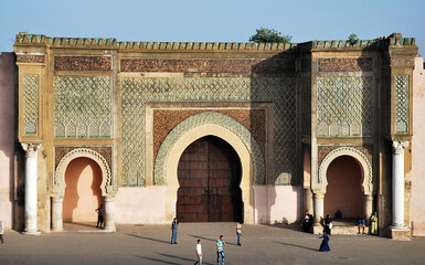 Architecture of  the old town of Meknes in Morocco