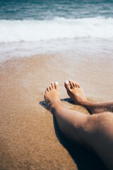 Beat ,sand ,sea ,feet ,foot