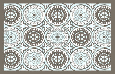 Carpet bathmat and Rug Boho style ethnic design pattern with distressed woven texture and effect
