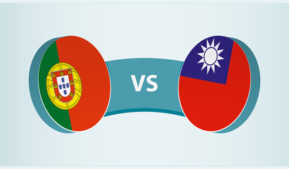 Portugal versus Taiwan, team sports competition concept.