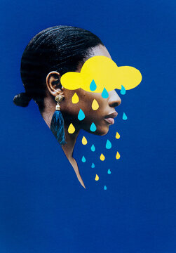 Raining emotions collage