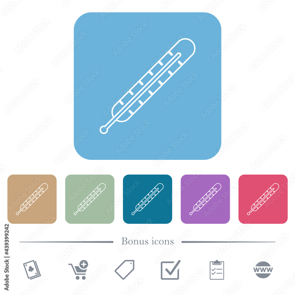 Poster digital thermometer flat icons on color rounded square backgrounds