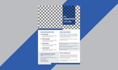 Business flyer corporate flyer template geometric shape poster design brochure square abstract magazine background space for photo in A4 size