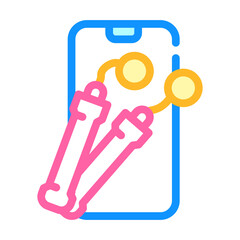 electronic skipping rope gym device color icon vector. electronic skipping rope gym device sign. isolated symbol illustration