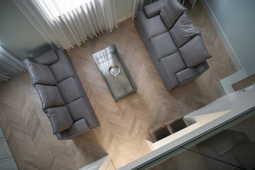 Interior in modern style with two levels