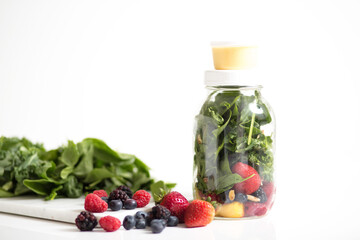 Mango Berry Spinach Salad in a Jar