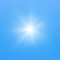 Fototapeta premium blue sky with sun light. Nature background of sky 