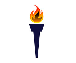 fire torch illustration flame abstract design with Background White
