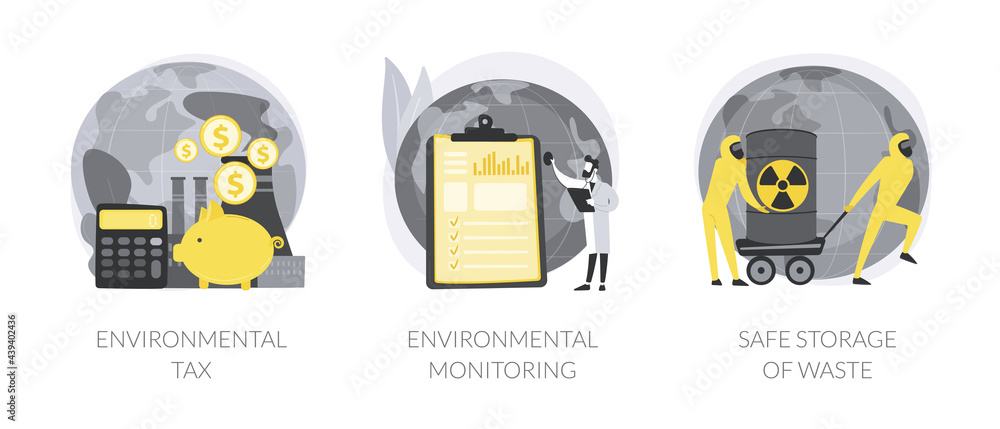 Poster fighting environmental problems vector concept metaphors
