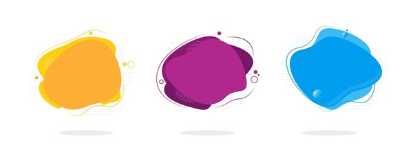 Fluid color badges set. Abstract shapes composition. Eps10 vector