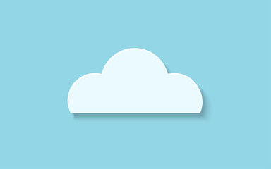 Vector illustration of a cloud in a minimal style on a blue background. Benefit or cloud technology concept.