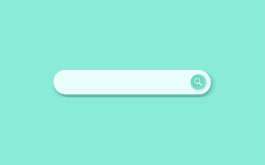 Vector illustration of a search bar in a minimal style on a mint background.