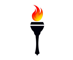 torch sign Blue abstract illustration design on Background White
