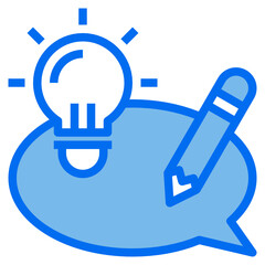 dialog blue line icon