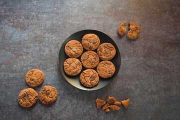 Fresh crunchy chocolate chip cookie