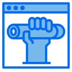 certificate blue line icon