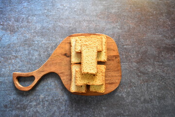 Fresh baked crunchy wheat rusk