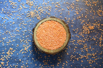 Raw split dried red Masoor lentils