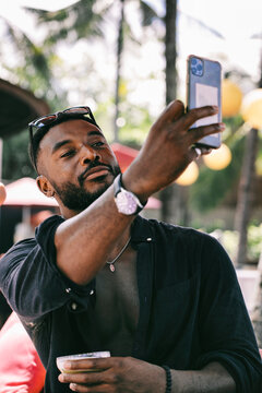 Black Man Taking Selfie
