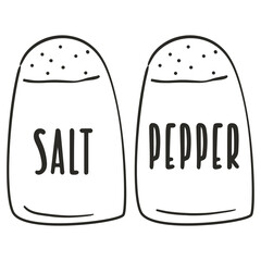 Salt and pepper doodle outline hand drawn vector illustration.