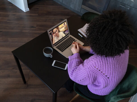Two Friends Having Video Call 