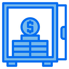 coin blue line icon