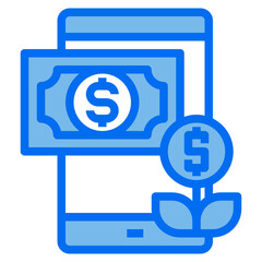 mobile blue line icon