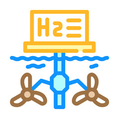 floatage station for hydrogen production color icon vector. floatage station for hydrogen production sign. isolated symbol illustration
