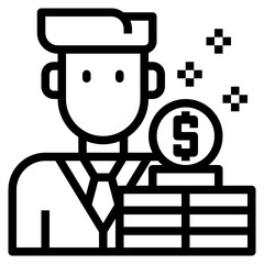 business man glyph icon