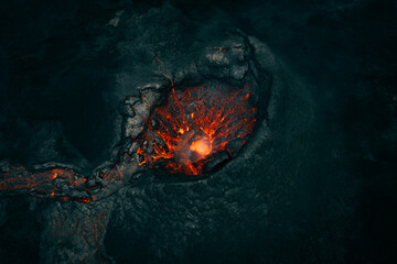 Inside of Volcano Eruption