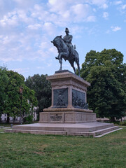 Bronze statue of King Carlo Alberto di Savoia within the Quirinale Gardens in Rome