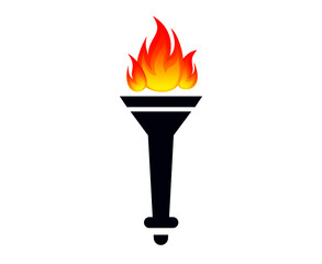 sign torch flame abstract vector design illustration with White Background
