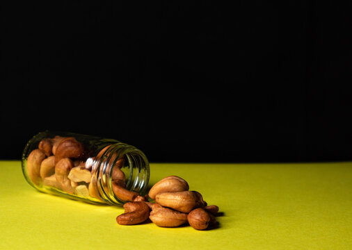 Cashew, Merey caguil, Nuts, healthy food, diet, vegetable protein, product. milk, healthy food. Latin American nuts. 