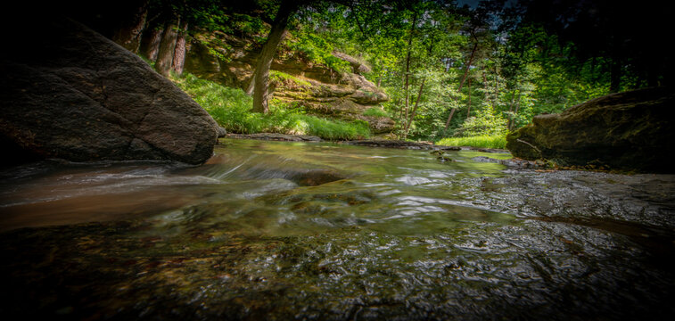 river with big stones close up