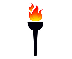 torch symbol illustration abstract design on White Background
